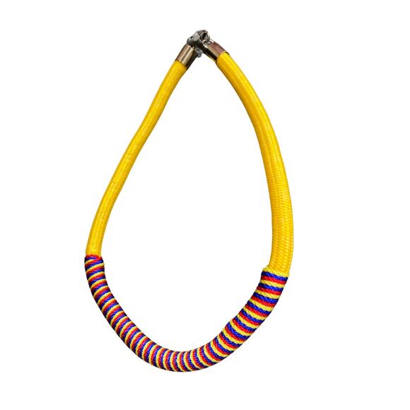 Colombian Artisan Made Necklace & Bracelet Set Hand Crafted Multicolor (Med) - Picture 3 of 5